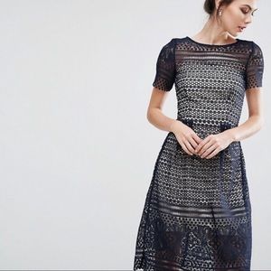 Paper Dolls Tall Allover Lace Midi Skater Dress